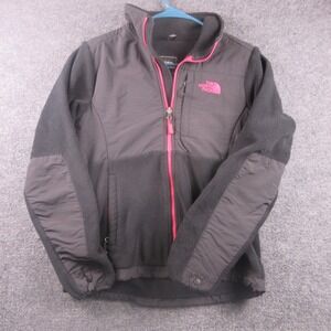 The‎ North Face Polartec Jacket Womens Small Black Fleece Full Zip Pink Trim